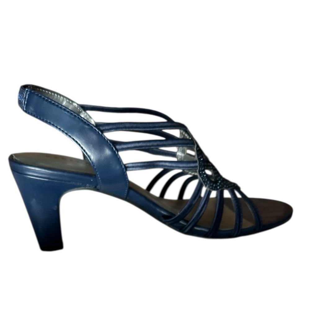 Karen Scott Navy Blue Sandals 3” Heel Elegant and Versatile Size 8.5